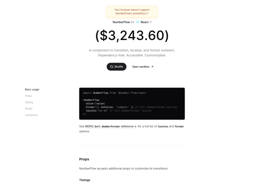 Cover thumbnail of "
			NumberFlow for React - Transition and format numbers
		"